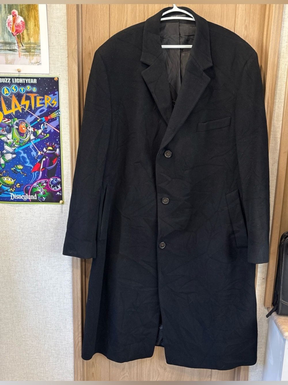 Lauren Ralph Lauren 100 % Cashmere Black Overcoat Size 46 Long Old Money Preppy